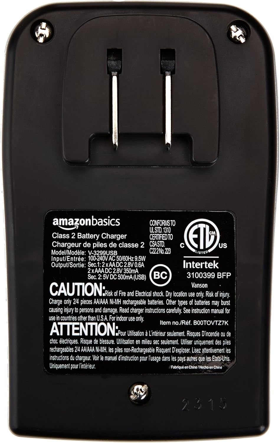 Basics Ni-MH AA & AAA Battery Charger With USB Port for Rechargeable Batteries: Home Audio & Theater