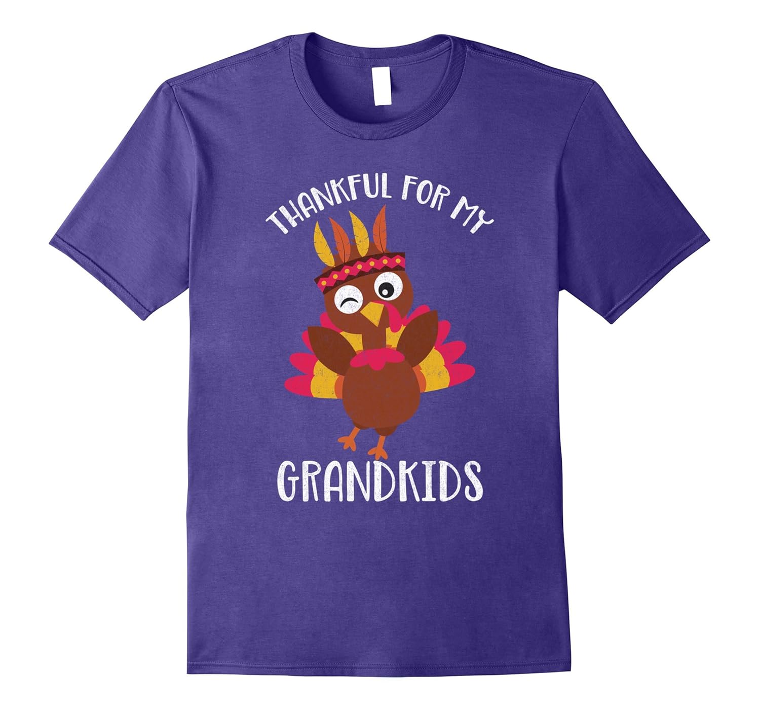 Thankful for My Grandkids Thanksgiving Turkey Shirt-ANZ