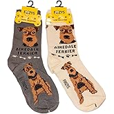 Foozys Unisex Crew Socks | Canine/Dog Collection | Airedale Terrier