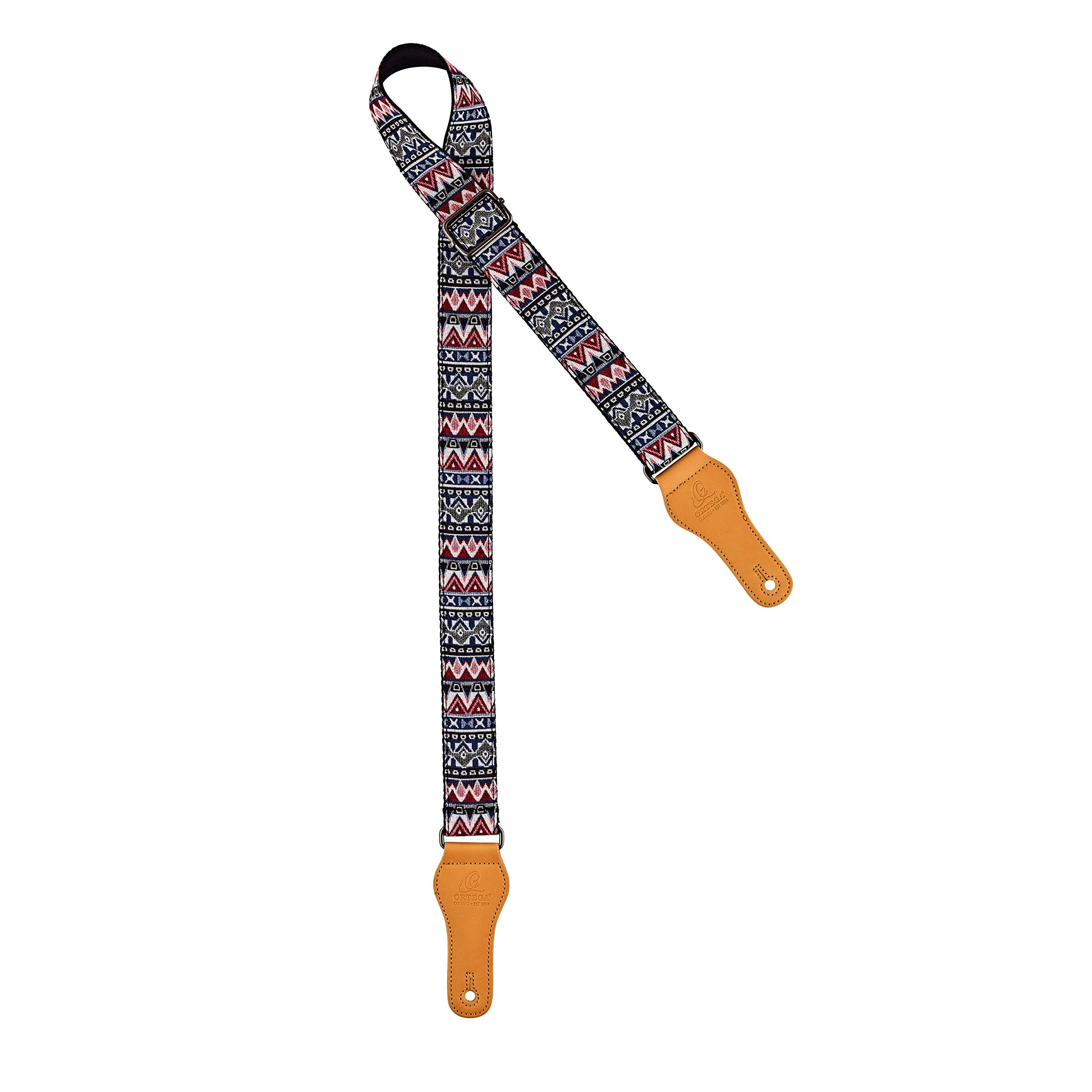 Ortega Guitars Adjustable Ukulele Strap – World Series – Cotton, Indian Arts (OCS-410U)