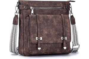 Roulens Crossbody Bags for Women,Multi Pocket Crossbody Purses Soft Leather Shoulder Handbags Travel Purse Adjustable Strap