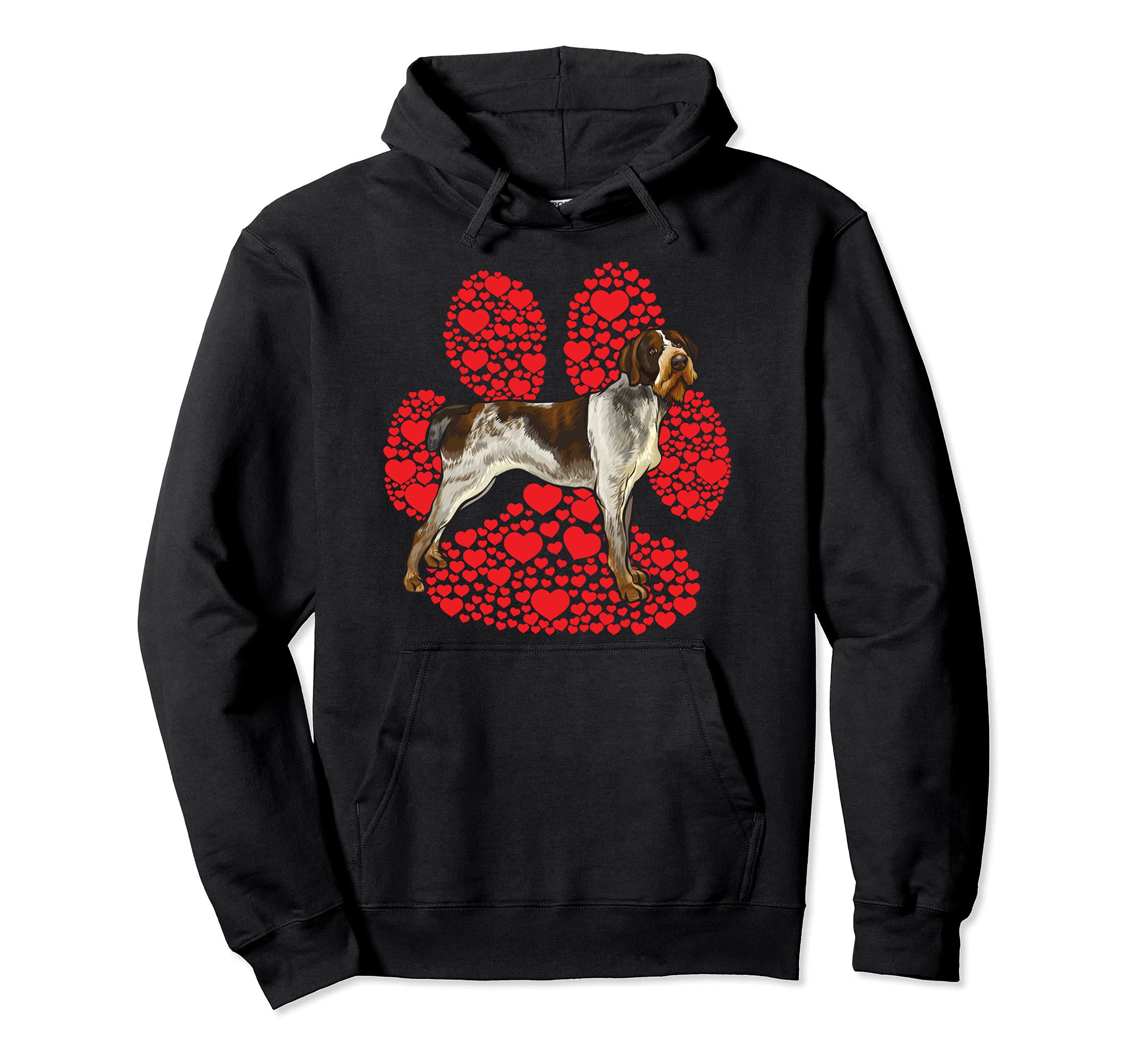 German Wirehaired Pointer Valentines Day Dog Love Paw Pullover Hoodie