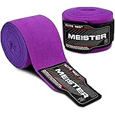 Meister Elite 180" Premium Adult Hand Wraps for MMA &amp; Boxing (Pair) | Premium double-woven elastic blend, maximum wrist support and knuckle protection for boxing, MMA and Muay Thai