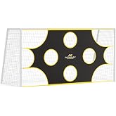 PodiuMax Soccer Net, with 10 Highlighted Scoring Zones, Portable Soccer Field Equipment, Backyard Shooting Training Football Goal Net