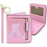 COSHAYSOO Initial RFID Girls Wallet Wristlet Valentines Birthday Gift Ideas for 6 7 8 9 10 11 12 13 14 Year Old Girl Girly Gifts Tween Preteen Teen Preppy Trendy Stuff Pink Letter A