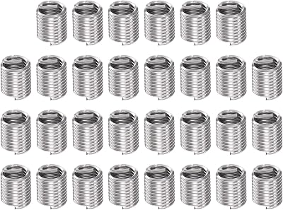 sourcing map 30pcs Wire Thread Inserts 1/4-20 UNC 2D 304 Stainless Steel