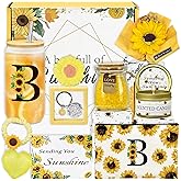 Amgkonp Sunflower Personalized Gifts for Women,12pcs Sunflower Initial Gifts,Initial Glass Cup,Monogrammed Gifts for Women,Birthday Gifts for Women,Sunshine Get Well Gifts for Women,Mom-B