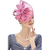 BABEYOND Tea Party Fascinator Hat for Women Kentucky Headwear Derby Pillbox Church Hat for Cocktail Wedding