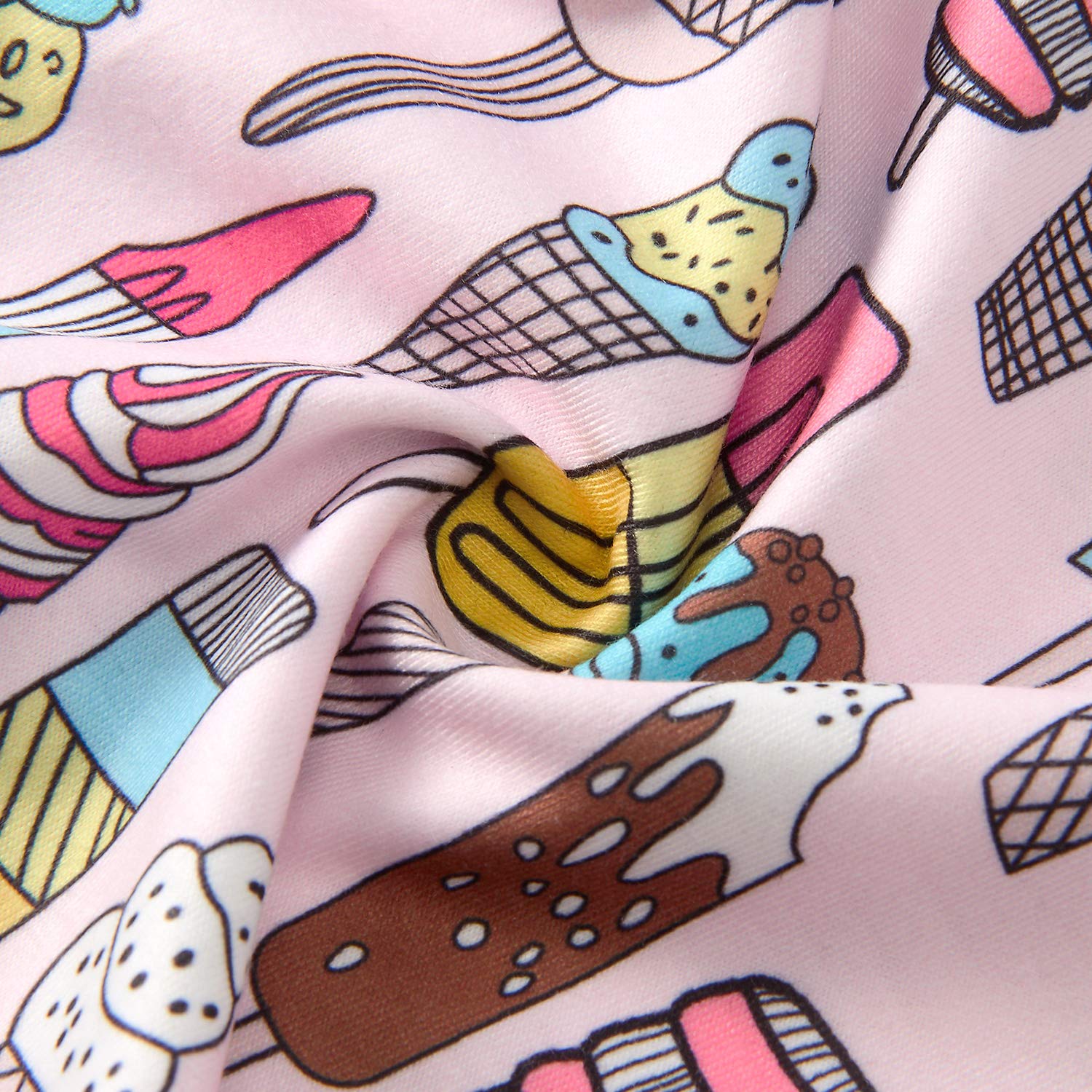 Leapparel 0-6 Months Newborn Girls Jumpsuit Unisex Baby Romper Colorful Ice Cream Printed Playsuit with Snap Button to Change Diaper Size 70