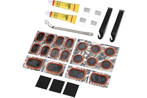 Dudnbt Bike Tire Patch Kit, 28pcs Bicycle Inner Tube Repair Kit -Bike Tire Levers, Bicycle, Motorcycle & Inflatable Tubes with Portable Box for Road Bike
