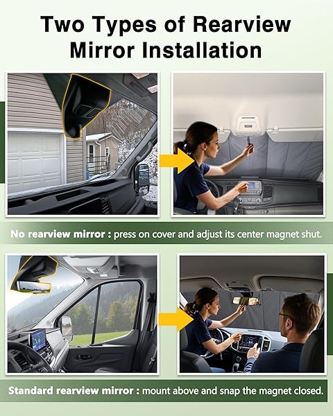 VANHOXCCI INSULATED BLACKOUT WINDSHIELD COVER FOR PRIVACY & SUN PROTECTION, ALL-SEASON VAN LIFE CAMPING WINDOW SHADE, FIT FOR FORD TRANSIT 150 250 350 MEDIUM/HIGH ROOF 2015-2025, GRAY