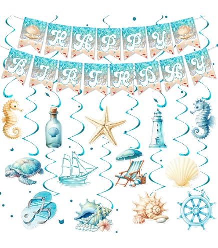 JOYMEMO Surf Party Garlands - 3 Pack Beach Themed Decor For Birthday, Baby Shower, Summer Parties - View #9