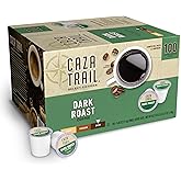 Caza Trail Coffee Pods, Dark Roast, Single Serve (Pack of 100) (Packaging May Vary)