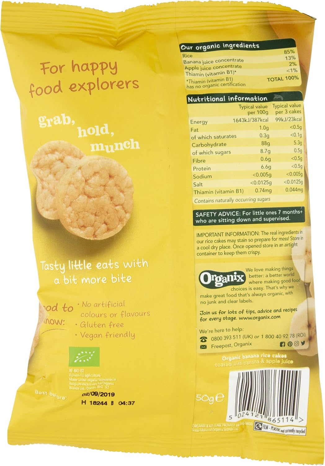 organix banana rice cakes