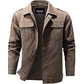 CTFASHION Men's Military Jacket Cotton Lightweight Coats Canvas Field Work Bomber Casual Stylish Fall Spring Outerwear