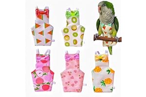 Magnoloran 5 Pcs Bird Diapers Bird Harness Flight Suits Diapers Reusable Parrot Nappy with Waterproof Inner Layer Washable Cute Urine Wet Suit for Cockatiel Budgie Conure Macaw Parakeet Lovebird,S