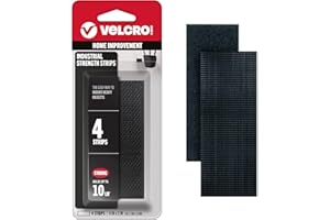 VELCRO Brand Heavy Duty Fasteners | 4x2 Inch Strips 4 Sets | Holds 10 lbs | Stick-On Adhesive Backed | Black Industrial Strength | For Indoor or Outdoor Use, 90209