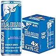 Red Bull Sea Blue Edition Sugar Free Energy Drink, Juneberry, 8.4 fl. oz., Pack of 4 cans, with 80mg Caffeine, Taurine & B Vitamins