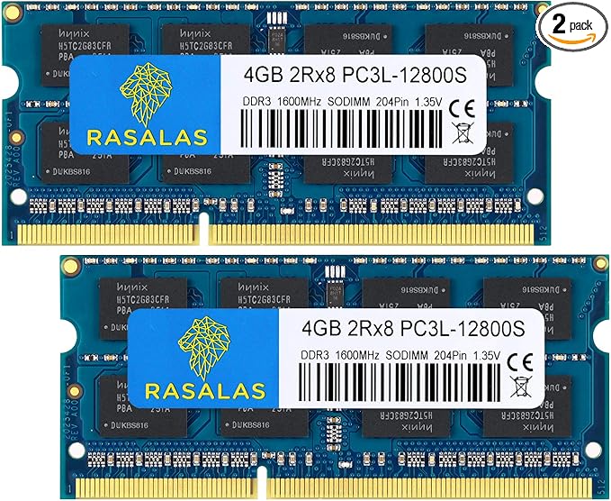 8gb Ddr3l 1600 Sodimm Rasalas 8gb Kit 2x4gb Ddr3l 1600mhz Pc3l Non Ecc Unbuffered 1 35v Cl11 2rx8 Dual Rank 4 Pin Sodimm Laptop Notebook Computer Memory Ram Module Upgrade At Amazon Com