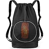 SKAITU Basketball Backpack, 45 L Drawstring Sports Bag with Large Shoe Compartment and Wet Pockets for Women Men Gym Bag