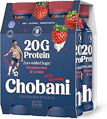 Chobani® 20g Protein Lowfat Greek Yogurt Drink Strawberries & Cream 10 fl oz 4PK