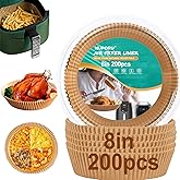 4 qt Air Fryer Liners, Ninja Foodi Liners, 200Pcs Air Fryer Liners Disposable 5qt 8 Inch Round, Circle Liners for Ninja AF101 AF150 XL AF161