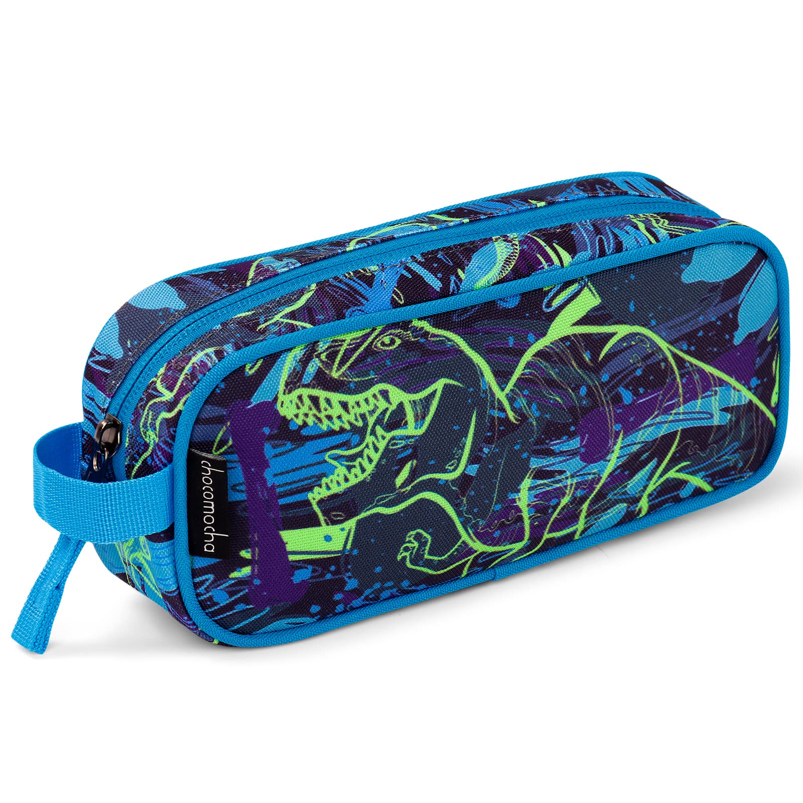Photo 1 of Choco Mocha Kids Pencil Case for Boys, Soft Zipper Pencil Pouch for Boys, Kids Pencil Case for School Dinosaur Pencil Bag for Toddler Boy, Navy Blue