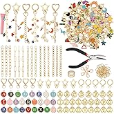 PPVWEY 287 PCS Charms Lip Gloss Keychain Making Kit for Women, DIY Craft Supplies with Charms, Key Chain Hooks, Jump Rings, Lobster Clasps, Chains & Tools, Keychains Making Supplies for DIY Crafting