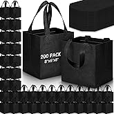 Windyun Reusable Gift Bag Bulk 8 x 6 x 8 Inch Non Woven Shopping Bag with Handle Reusable Grocery Tote for Christmas Party