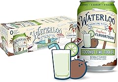 Waterloo Sparkling Water, Coconut Lime Cooler Naturally Flavored, 12 Fl Oz Cans (Pack of 12) – Zero Calories and Zero Sugar o