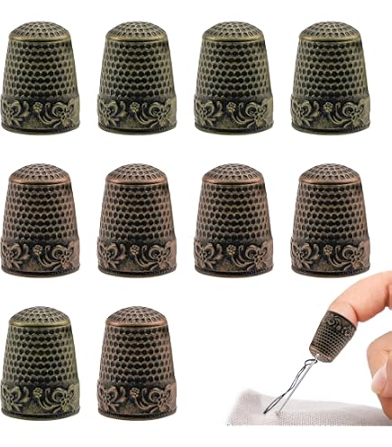 Metal Quilting Thimble 8-Piece Copper Finger Thimbles Set - Assorted ...
