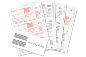 ONGULS 1099 NEC Forms 2025, 1099 NEC Laser Forms IRS Approved Designed for QuickBooks and Accounting Software 2025, 4 Part Tax Forms Kit, 15 Vendor Kit – Total 23 (63) Forms (with Envelope)