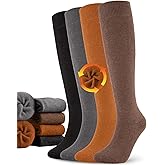Aoliks Warm Knee High Socks for Women,Cotton Thermal Socks for Hiking Skiing Winter Gifts