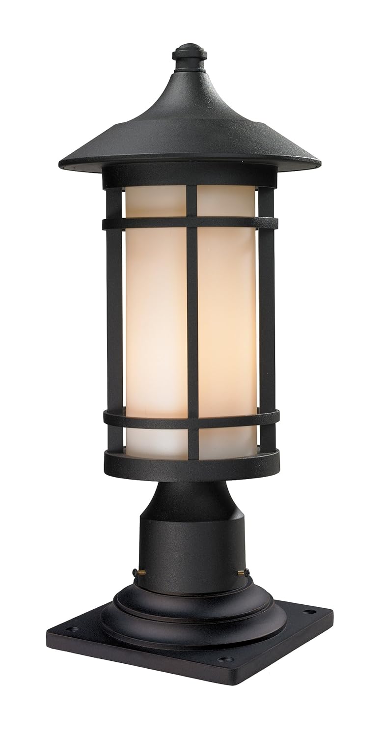 Z-Lite 527PHM-533PM-BK Outdoor Pier Mount Light, Aluminum Finish Matte Opal Shade by Z-Lite B00EULREPE   