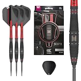 Target Darts Scope Steel Tip Swiss Point Darts, 90% Tungsten Dart Set | Steel Tip Dart, Red &amp; Black Darts, Professional Dart Set with Swiss Points &amp; Tool | Barrel 01/02/03/04 &ndash;21G/22G/23G/24G/25G