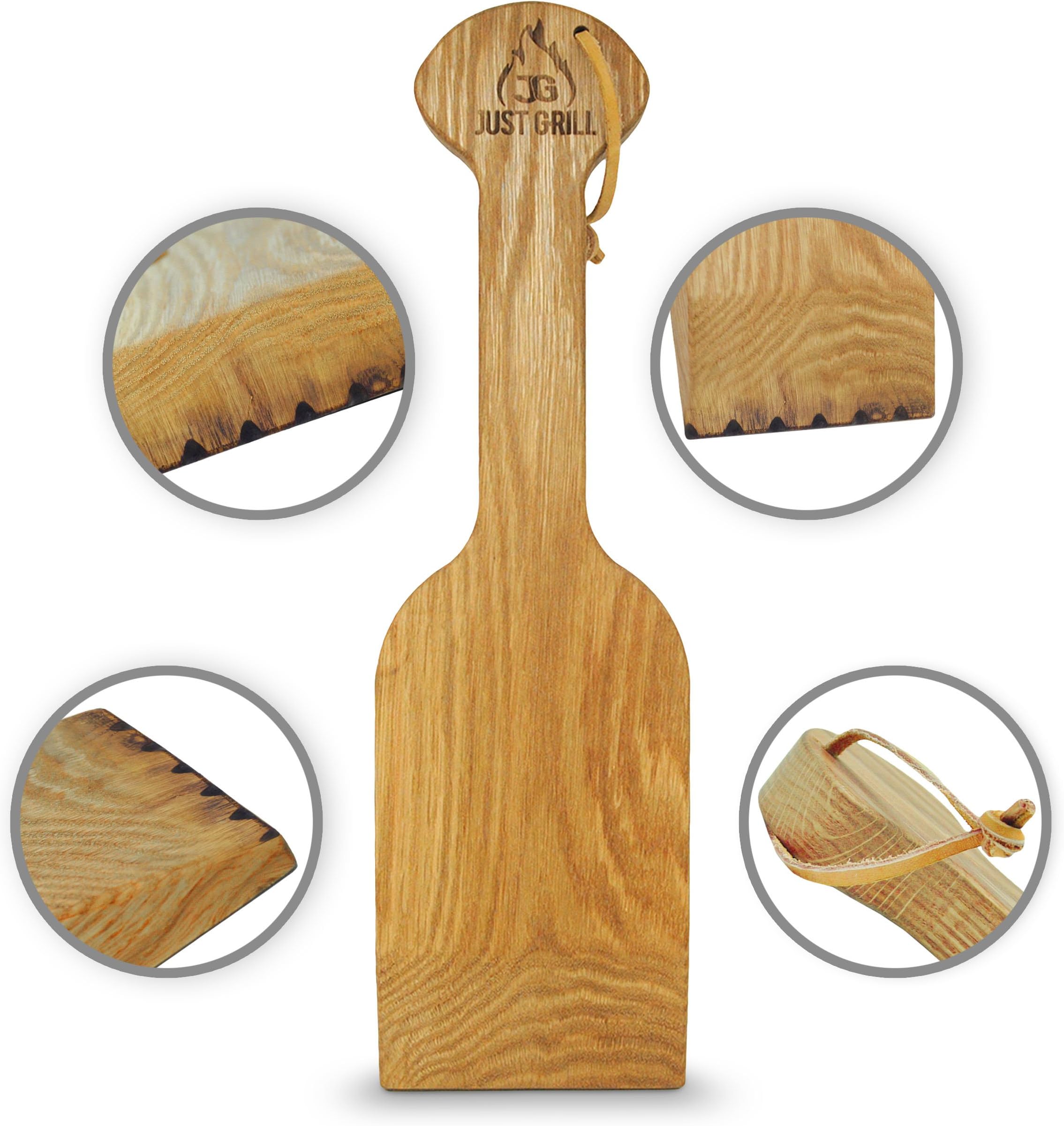 Just Grill Scraper - Wood Barbeque Cleaner, Natural BBQ Accessories