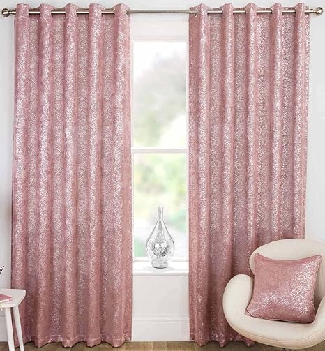 Halo Sparkle Thermal Lined Eyelet Curtains Luxury Glitter Bling