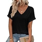 HOTOUCH Women's Short Sleeve V Neck T-Shirt