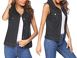 Chainscroll Women's Plus Size Single Breasted Denim