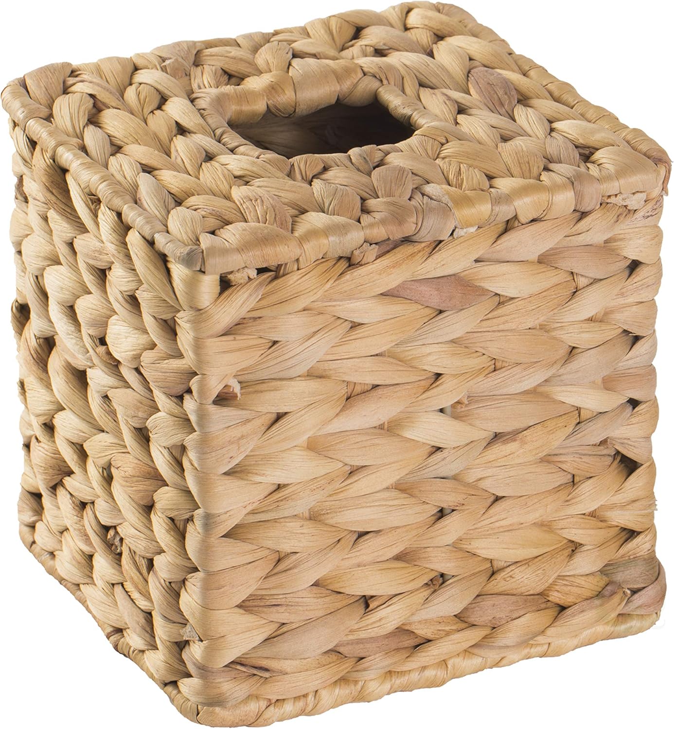 Vintiquewise QI003631.SQ Water Hyacinth Wicker Square Tissue Box Cover, Brown: Home & Kitchen