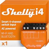 Shelly i4 Gen3 WiFi Smart 4-Digital Inputs Controller, No Hub Required | Home Automation, Compatible with Alexa &amp; Google Home, iOS Android App, No Hub, Remote Control, Multi-Click, Relays