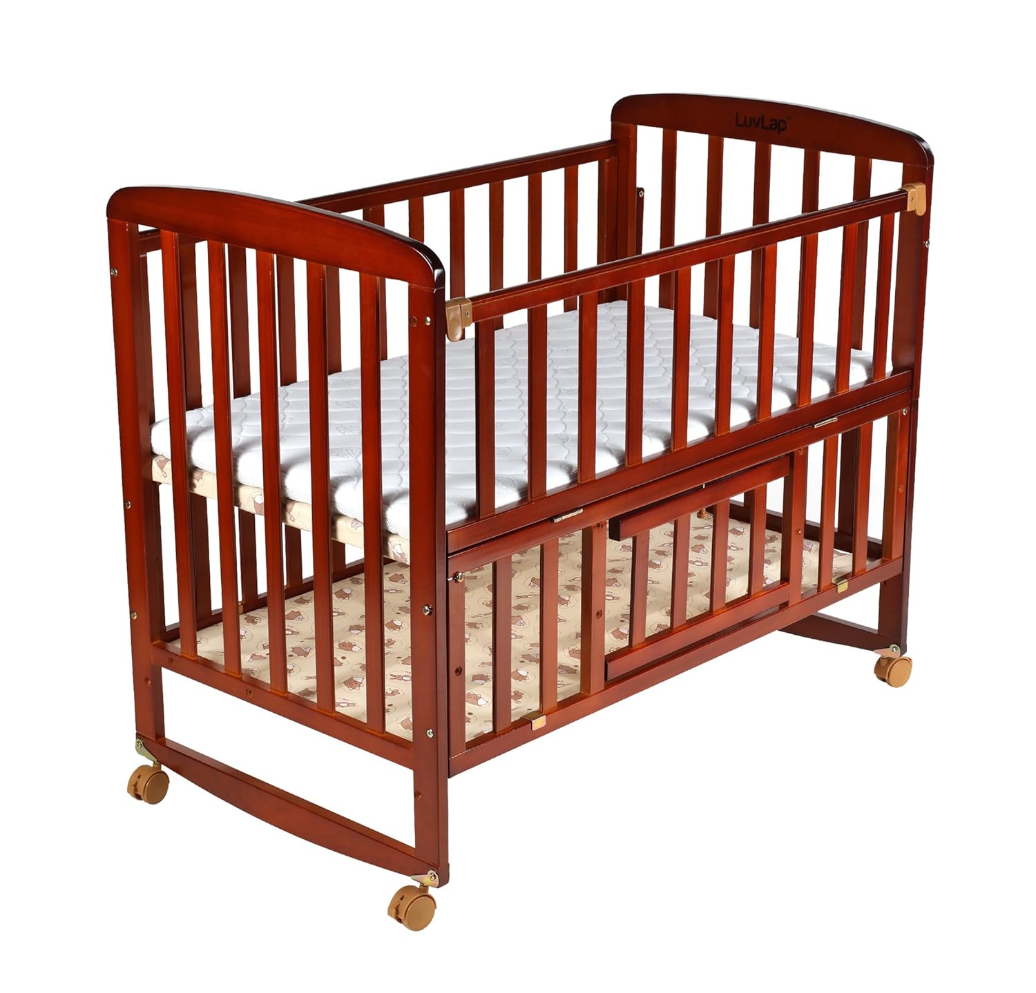 Buy Luvlap C50M Baby Multipurpose Wooden Cot with Mattress Large