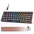 DIERYA DK61E Mechanical Gaming Keyboard, 60% Percent Keyboard w/Hot-swappable, PBT Keycap, Full Keys Programmable, N-Key Rollover, RGB Backlit, USB-C, Ultra-Compact Mini Wired Keyboard w/Brown Switch