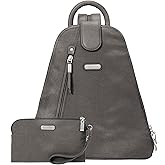 Baggallini Metro Backpack with RFID Phone Wristlet - 9x11 Convertible Sling Bag for Women with Adjustable Shoulder Straps
