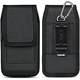 ykooe Cell Phone Holster Compatible with iPhone 16/15/14/13/12 Pro Max & Plus,17 Air Models - Belt Clip and Card Holder, Black, XL