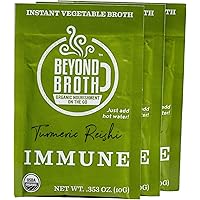 BEYOND BROTH Organic Vegan Vegetable Instant Sipping Broth with Turmeric, Reishi, and Cumin for Immune Support | Keto…