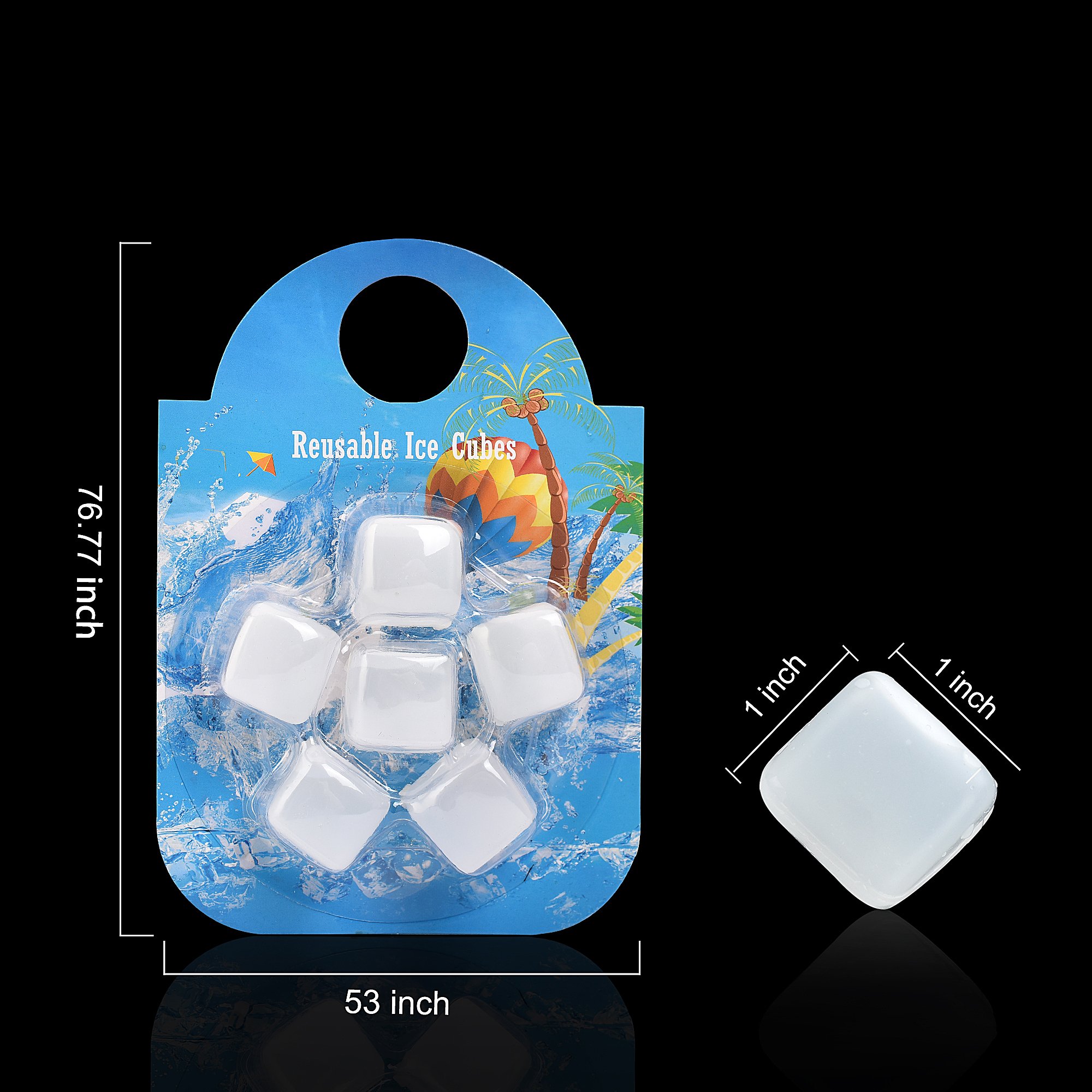 Reusable Ice Cubes [BPA Free, Dishwasher Safe] Cooking Ball Rocks for Whiskey Wine Beer and Drinks 12 PCS