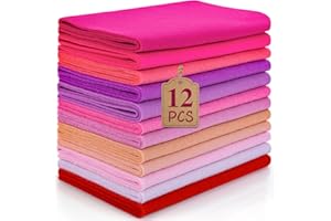 MITINU 12 Rolls 8"x35"(20.5x90cm) 1.4mm Thick Soft Felt Fabric Sheet 12 Assorted Pink Series Colors Felt Pack for DIY Craft Sewing Squares Nonwoven Patchwork