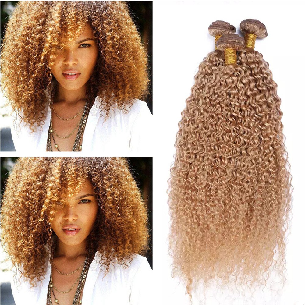 Amazon Com Ruma Hair Cheap Honey Blonde Brazilian Virgin Hair Weave Weft Extensions Pure Color 27 Light Brown Afro Kinky Curly Human Hair 3 Bundles Lot 10 30 In Stock 30 30 30 Beauty