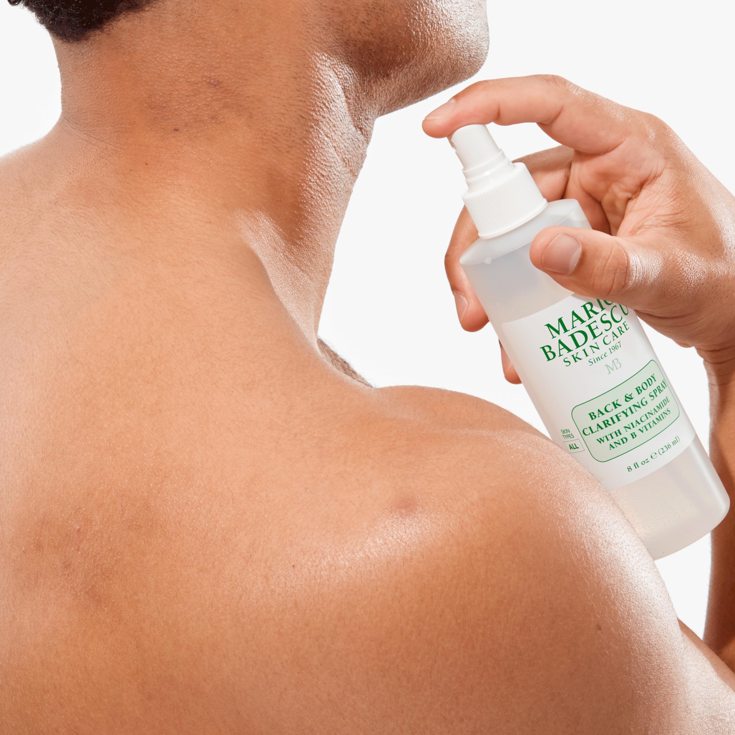 Mario Badescu Back & Body Clarifying Spray – Targets Stubborn Back-Acne and Backne, Rejuvenates Skin with Niacinamide, Zinc-PCA & B Vitamins – Soothes Irritation, Strengthens Skin Barrier, 8 Fl oz